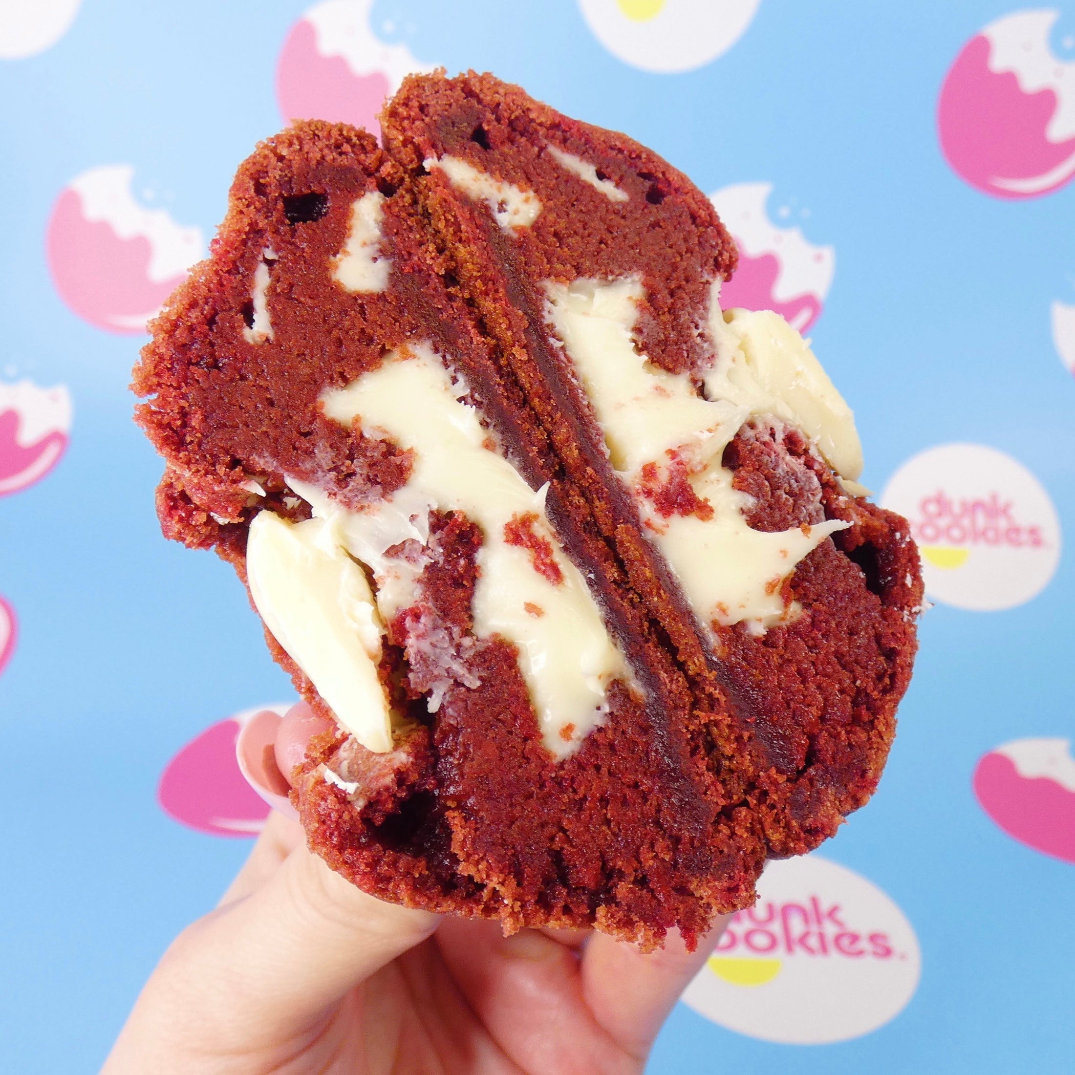 Red Velvet Stuffed NYC Cookie