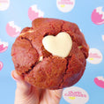 Load image into Gallery viewer, Red Hot Velvet Stuffed NYC Cookie
