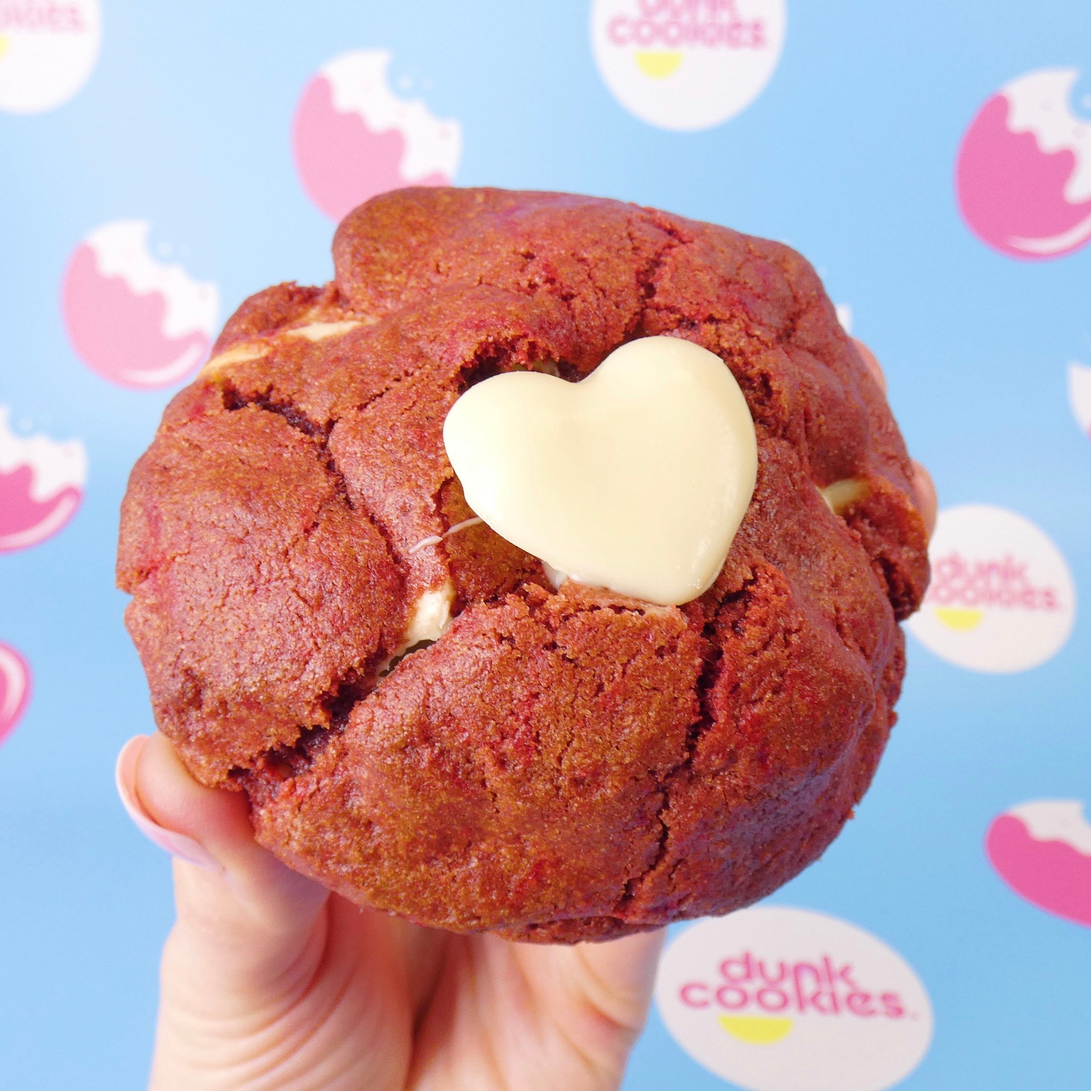 Red Hot Velvet Stuffed NYC Cookie