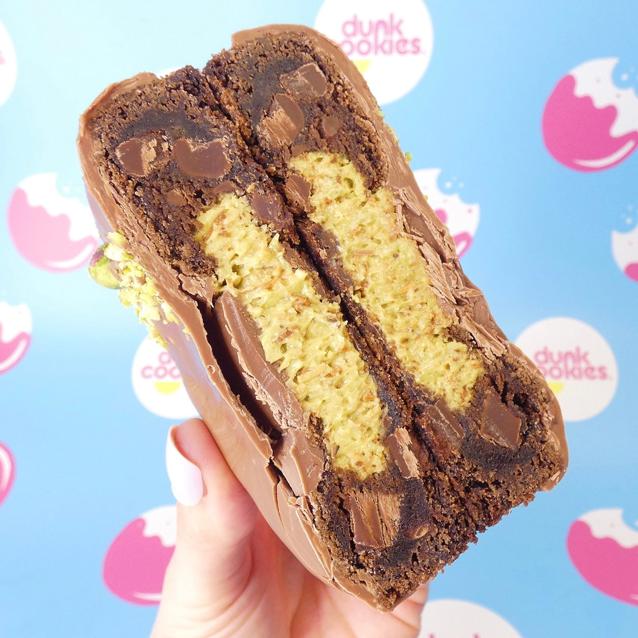 Chocolate Dubai Chocolate Pistachio Stuffed Deep Dish Cookie