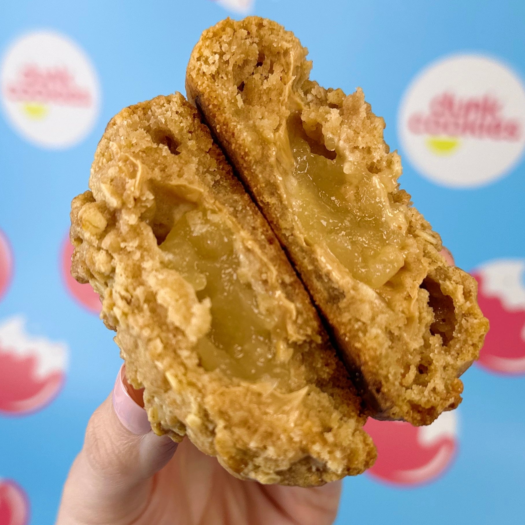 Apple Crumble Stuffed NYC Cookie