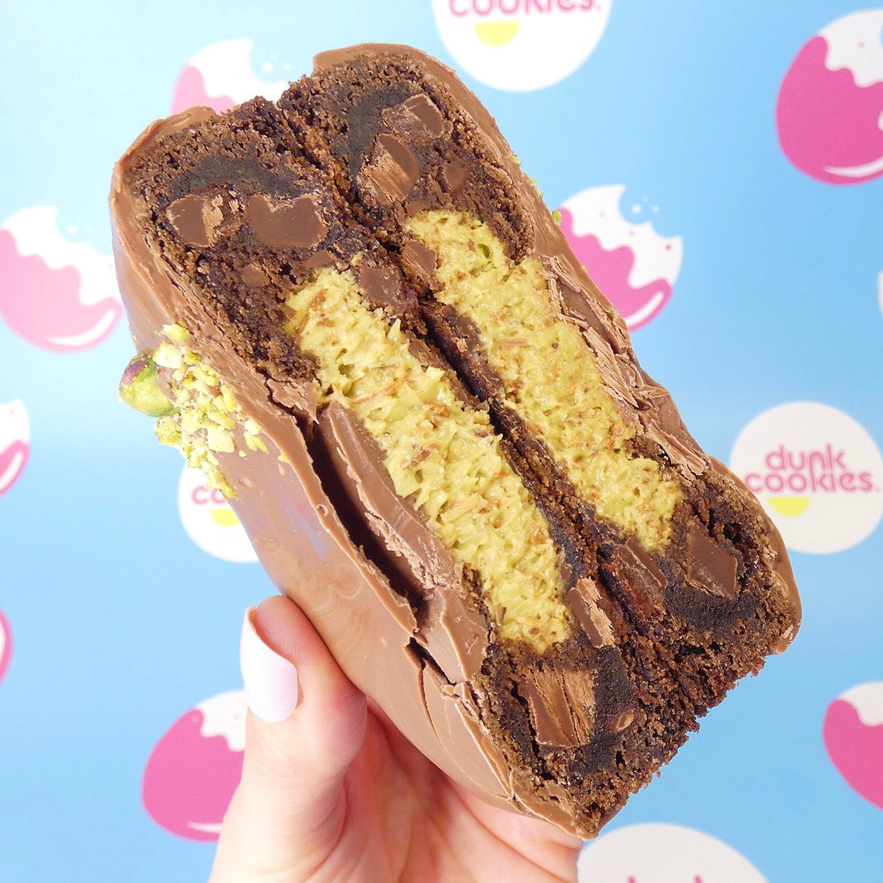 Chocolate Dubai Chocolate Pistachio Stuffed Deep Dish Cookie