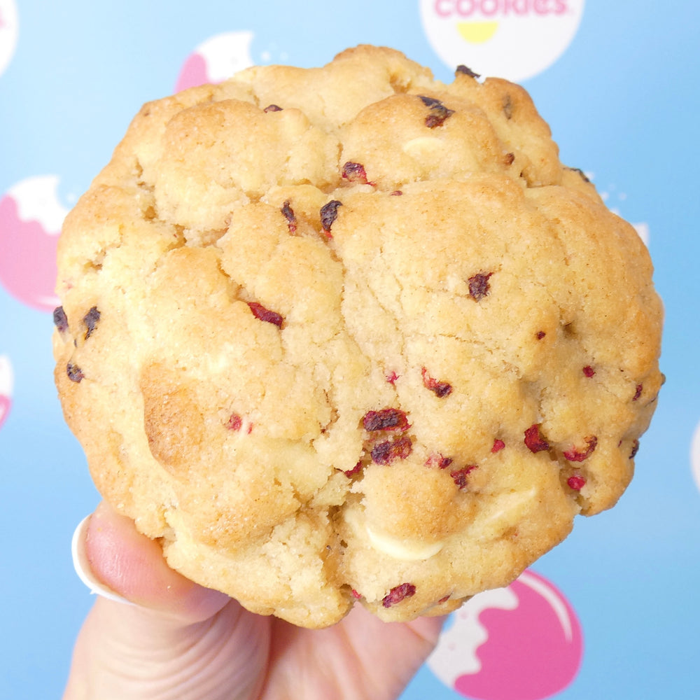 Raspberry Ripple Stuffed NYC Cookie